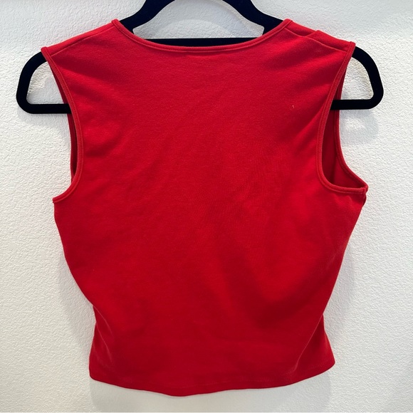 90s Ann Taylor basic tank red size M - Picture 2 of 4